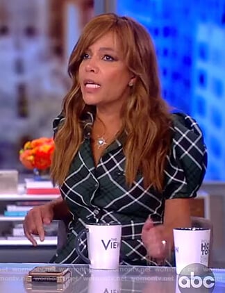 Sunny’s green plaid shirtdress on The View