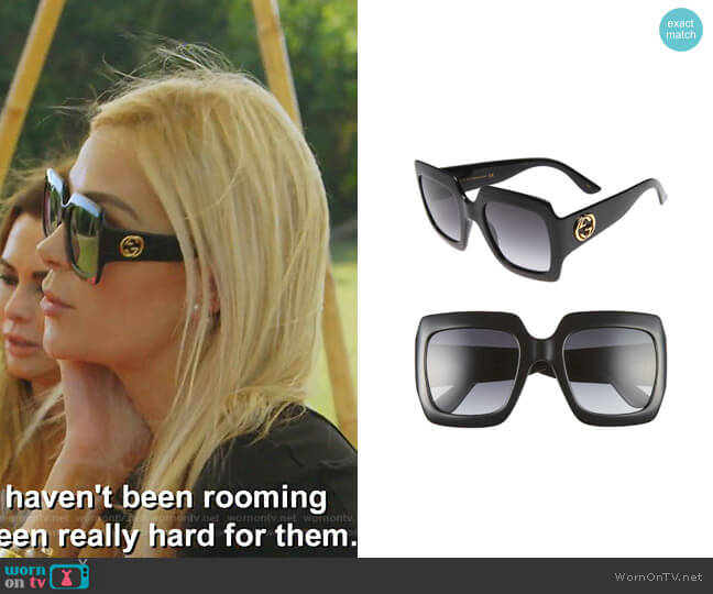 Square Sunglasses by Gucci worn by Kameron Westcott on The Real Housewives of Dallas