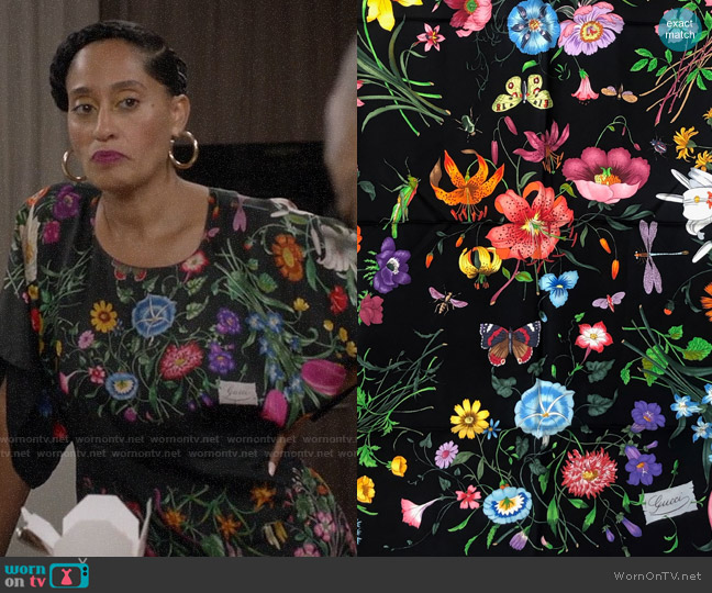 Gucci Flora Dress worn by Rainbow Johnson (Tracee Ellis Ross) on Black-ish