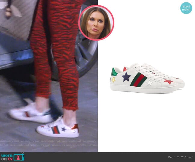 Ace Embroidered Sneaker by Gucci worn by LeeAnne Locken on The Real Housewives of Dallas