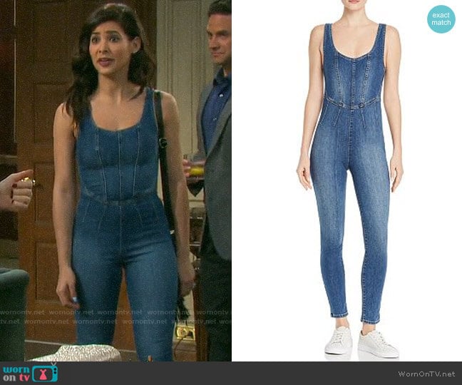 Guess Bria Denim Jumpsuit worn by Gabi Hernandez (Camila Banus) on Days of our Lives