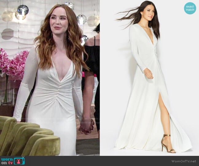 Halston Heritage Ruched Front Jersey Gown worn by Mariah Copeland (Camryn Grimes) on The Young and the Restless