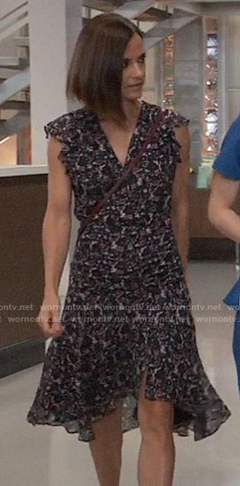 Hayden's floral v-neck dress on General Hospital