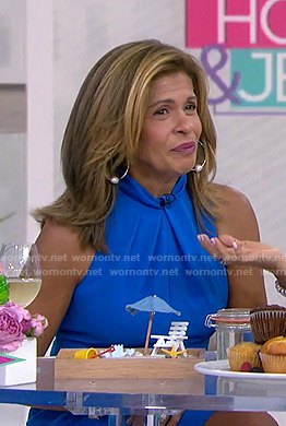 Hoda’s blue twist neck dress on Today