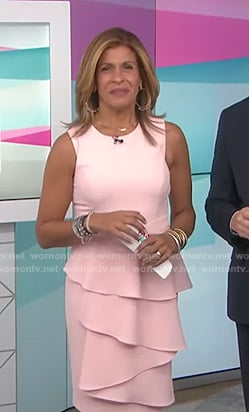 Hoda’s pink ruffle front dress on Today