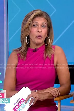 Hoda’s pink gathered dress on Today