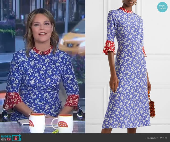 WornOnTV: Savannah’s blue and red floral dress on Today | Savannah ...