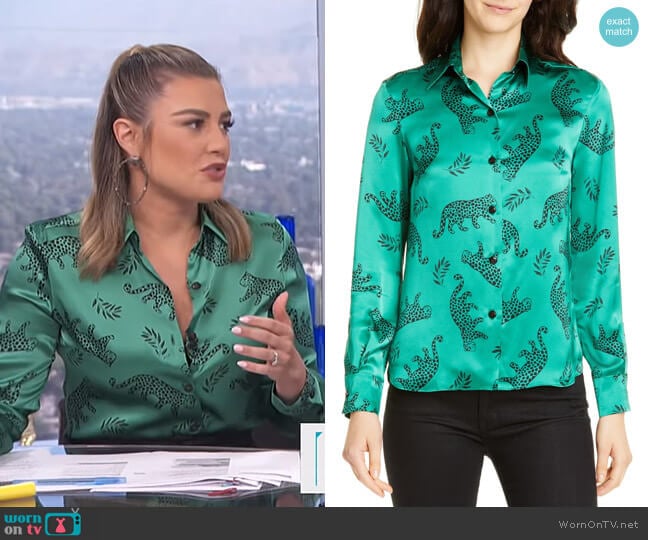 Cristina Silk Blouse by HVN worn by Carissa Loethen Culiner on E! News