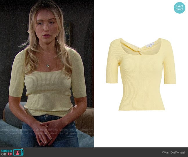 Intermix Louise Top worn by Flo Fulton (Katrina Bowden) on The Bold and the Beautiful