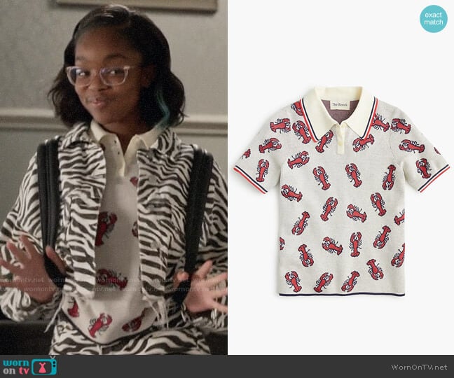 The Reeds X J.Crew Lobster Polo Sweater worn by Diane Johnson (Marsai Martin) on Black-ish