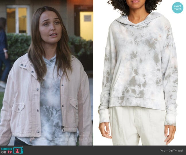 Tie Dye Crop Hoodie by James Perse worn by Jo Wilson (Camilla Luddington) on Greys Anatomy