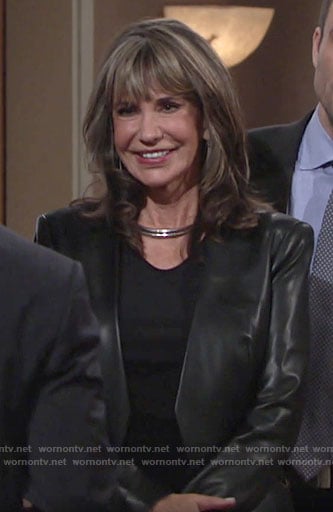 Jill's leather blazer on The Young and the Restless