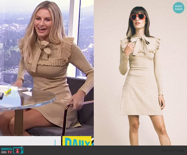 Ruffle Stretch Knit Dress by Joostricot worn by Morgan Stewart on E! News