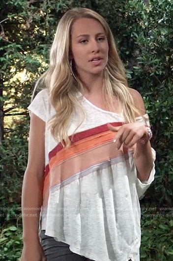 Josslyn’s diagonal stripe tee on General Hospital