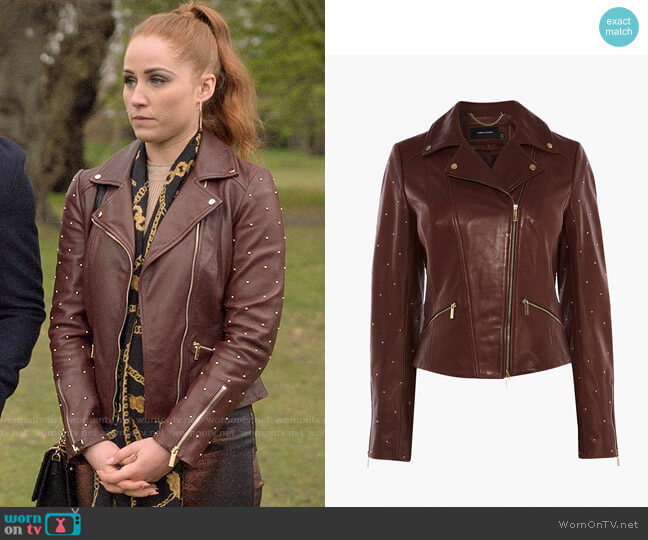 studded leather jacket zara