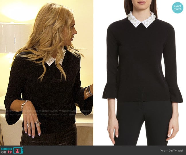 Kate Spade Embellished Collar Sweater worn by Stephanie Pratt (Stephanie Pratt) on The Hills New Beginnings