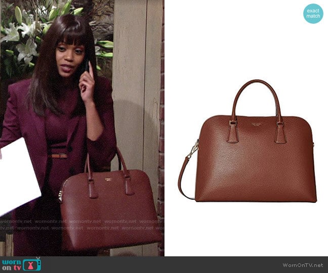 Kate Spade Sylvia Laptop Bag worn by Amanda Sinclair (Mishael Morgan) on The Young and the Restless