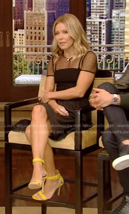 Kelly’s black mesh top dress on Live with Kelly and Ryan