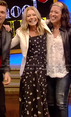 Kelly’s black floral dress on Live with Kelly and Ryan