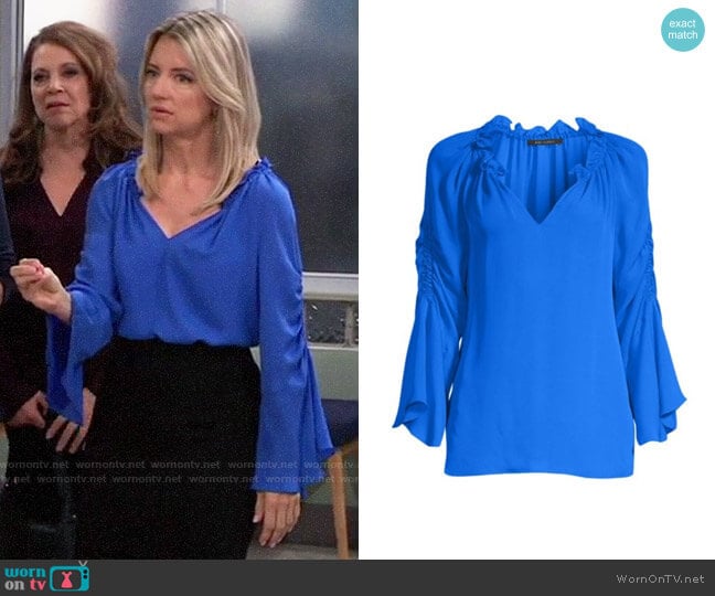 WornOnTV: Nina’s blue bell-sleeve blouse on General Hospital | Cynthia ...