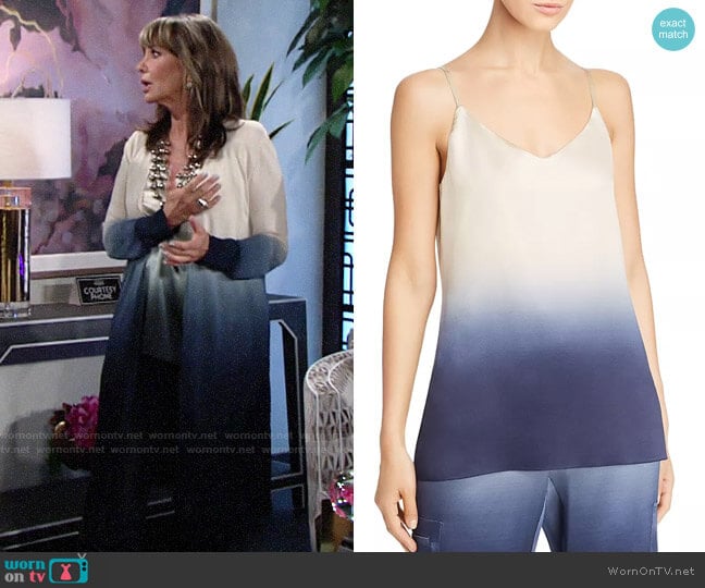 Lafayette 148 NY Eva Dip-Dyed Silk Camisole Top worn by Jill Abbott (Jess Walton) on The Young and the Restless