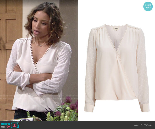 L'Agence Perry Blouse worn by Elena Dawson (Brytni Sarpy) on The Young and the Restless