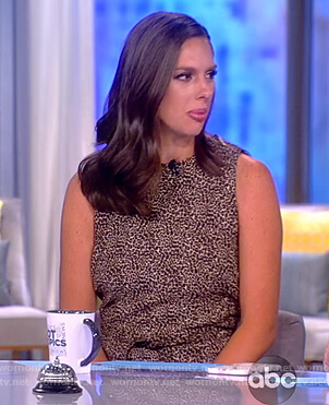 Abby’s sleeveless leopard print jumpsuit on The View