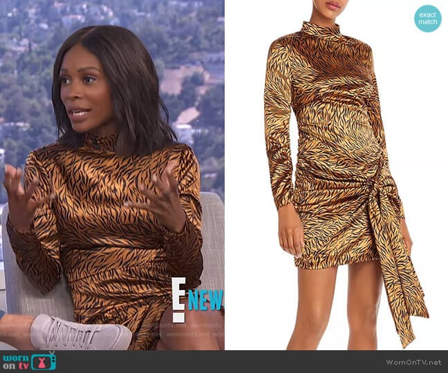 Khaleesi Tie-Detail Animal-Print Dress by Likely worn by Zuri Hall on E! News