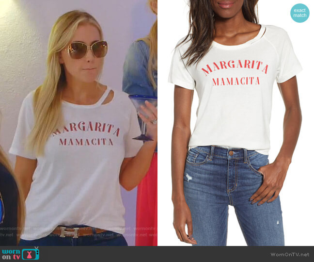Margarita Mamacita Distressed Graphic Tee by Lira Clothing  worn by Stephanie Hollman  on The Real Housewives of Dallas