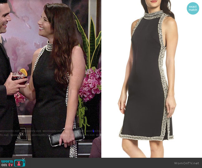 Mac Duggal Embellished Trim Sheath Dress worn by Liz on The Young and the Restless