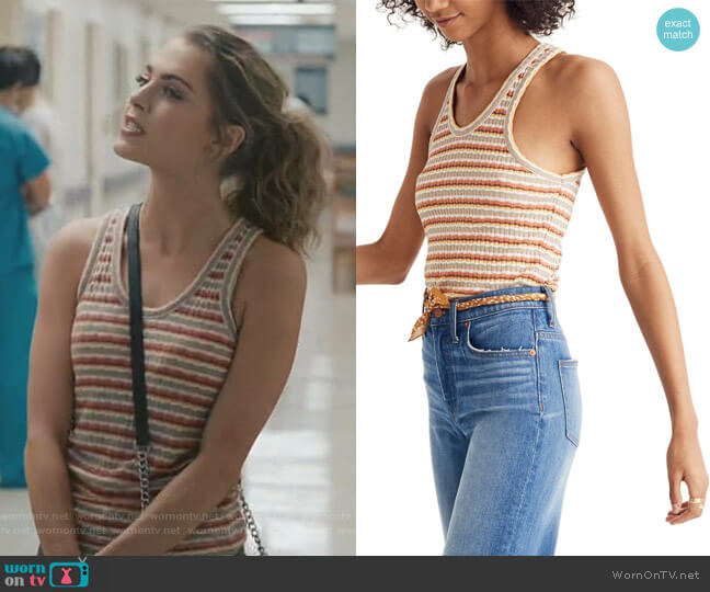 Ribbed U-Neck Tank Top by Madewell worn by Anne Winters on Grand Hotel