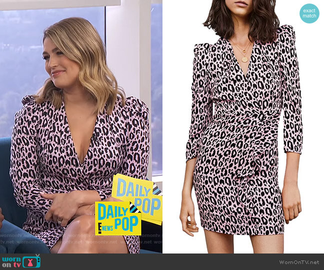 Ripanta Leopard-Print Dress by Maje worn by Carissa Loethen Culiner on E! News