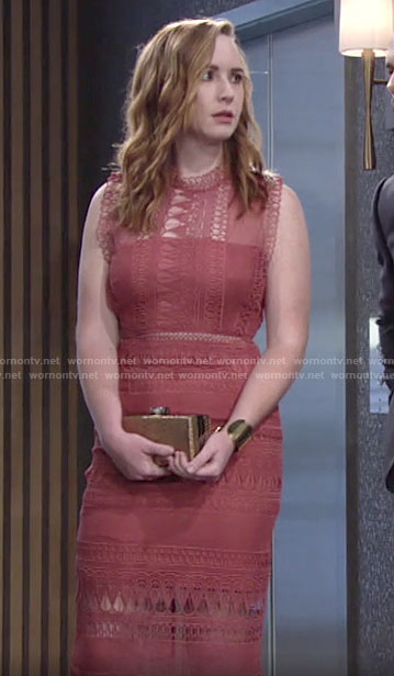 Mariah’s red sleeveless lace dress on The Young and the Restless