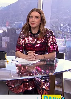 Melanie’s sequin midi dress on E! News Daily Pop