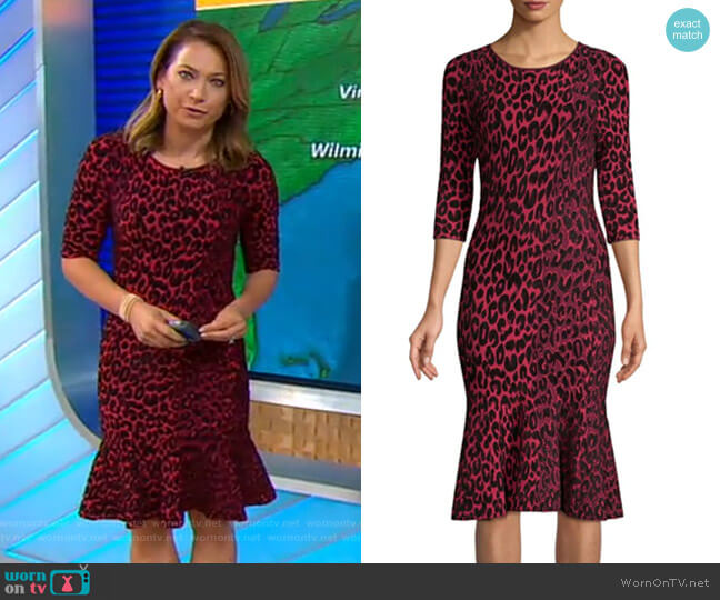 Textured Leopard Mermaid Dress by Milly worn by Ginger Zee on Good Morning America