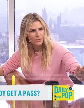 Morgan’s pink sweater on E! News Daily Pop