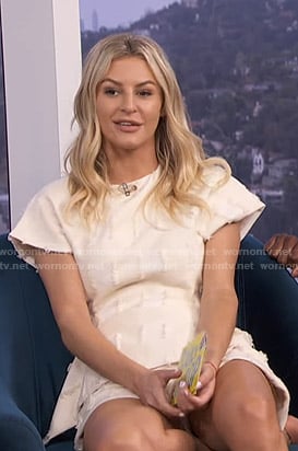 Morgan’s white peplum top and shorts on E! News Daily Pop