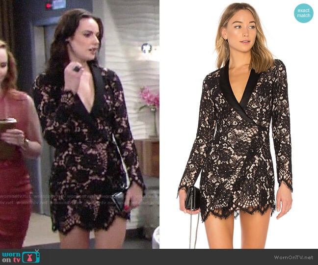 NBD x REVOLVE Que Bonita Lace Tux Dress worn by Tessa Porter (Cait Fairbanks) on The Young and the Restless