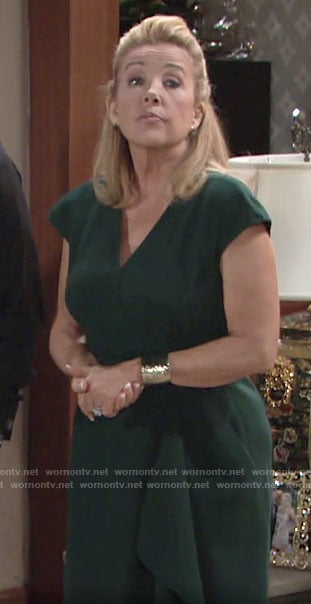 Nikki's green belted dress on The Young and the Restless