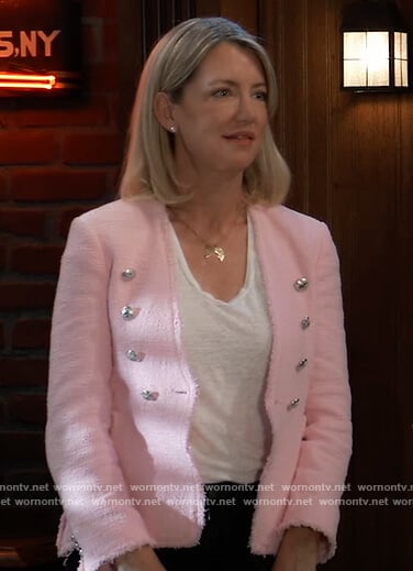 Nina’s pink tweed blazer on General Hospital