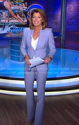 Norah’s lilac suit on CBS Evening News