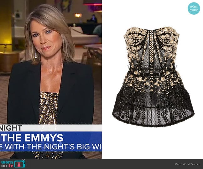 Embellished Corset by Pamella Roland  worn by Amy Robach on Good Morning America