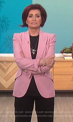 Sharon’s pink blazer and Givenchy tee on The Talk