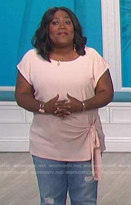 Sheryl’s pink tie front top on The Talk