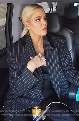 Khloe's pinstripe blazer on Keeping Up with the Kardashians
