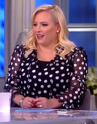 Meghan’s polka dot ruffle blouse on The View