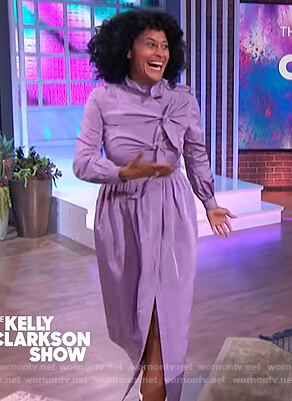 Tracee Ellis Ross's bow detail dress on The Kelly Clarkson Show
