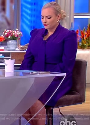 Meghan’s Purple tie neck dress on The View