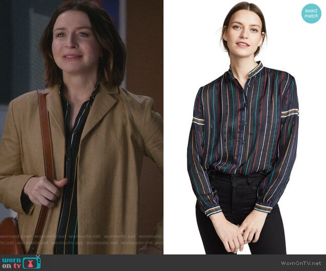 Austin Shirt by Rag & Bone worn by Amelia Shepherd (Caterina Scorsone) on Greys Anatomy