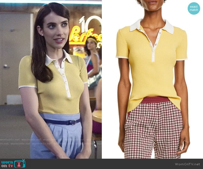 Rag & Bone Libby Polo Shirt worn by Brooke Thompson (Emma Roberts) on American Horror Story